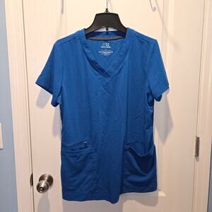 Landau Forward White Cross CRFT 3-Pocket V-Neck Rib Knit Top sz XL